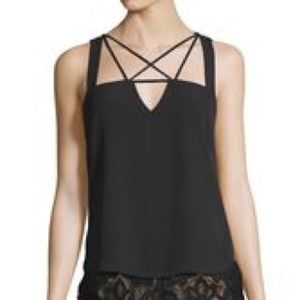 BCBGMAXAZARIA raelynn front cross tank